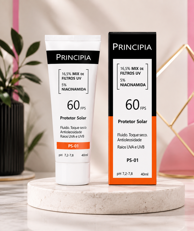 Protetor Solar Facial Principia PS-01 FPS 60 com Niacinamida 40 ml