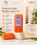 Benefícios e cores do Protetor Solar Bastão com Cor FPS 90 Sallve - NATHÉA Beauty